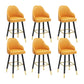 Modern Swivel Home Bar Stool Matte Finish Leather Armed Stool Yellow 6 Piece Set Counter Stool(26"H) Clearhalo 'Bar Furniture' 'Bar Stools' 'bar_stools' 'furn' 'furn_bar_stools' 'Furniture' 'Kitchen & Dining Furniture' 5871210