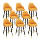 Modern Swivel Home Bar Stool Matte Finish Leather Armed Stool Yellow 8 Piece Set Counter Stool(26"H) Clearhalo 'Bar Furniture' 'Bar Stools' 'bar_stools' 'furn' 'furn_bar_stools' 'Furniture' 'Kitchen & Dining Furniture' 5871211