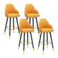 Modern Swivel Home Bar Stool Matte Finish Leather Armed Stool Yellow 4 Piece Set Bar Stool(30"H) Clearhalo 'Bar Furniture' 'Bar Stools' 'bar_stools' 'furn' 'furn_bar_stools' 'Furniture' 'Kitchen & Dining Furniture' 5871214