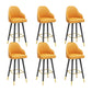 Modern Swivel Home Bar Stool Matte Finish Leather Armed Stool Yellow 6 Piece Set Bar Stool(30"H) Clearhalo 'Bar Furniture' 'Bar Stools' 'bar_stools' 'furn' 'furn_bar_stools' 'Furniture' 'Kitchen & Dining Furniture' 5871215