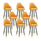 Modern Swivel Home Bar Stool Matte Finish Leather Armed Stool Yellow 8 Piece Set Bar Stool(30"H) Clearhalo 'Bar Furniture' 'Bar Stools' 'bar_stools' 'furn' 'furn_bar_stools' 'Furniture' 'Kitchen & Dining Furniture' 5871216