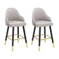Modern Swivel Home Bar Stool Matte Finish Leather Armed Stool Grey 2 Piece Set Short Stool(22"H) Clearhalo 'Bar Furniture' 'Bar Stools' 'bar_stools' 'furn' 'furn_bar_stools' 'Furniture' 'Kitchen & Dining Furniture' 5871218