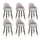 Modern Swivel Home Bar Stool Matte Finish Leather Armed Stool Grey 6 Piece Set Counter Stool(26"H) Clearhalo 'Bar Furniture' 'Bar Stools' 'bar_stools' 'furn' 'furn_bar_stools' 'Furniture' 'Kitchen & Dining Furniture' 5871225
