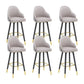 Modern Swivel Home Bar Stool Matte Finish Leather Armed Stool Grey 6 Piece Set Bar Stool(30"H) Clearhalo 'Bar Furniture' 'Bar Stools' 'bar_stools' 'furn' 'furn_bar_stools' 'Furniture' 'Kitchen & Dining Furniture' 5871230