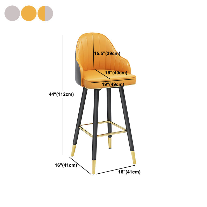 Modern Swivel Home Bar Stool Matte Finish Leather Armed Stool Clearhalo 'Bar Furniture' 'Bar Stools' 'bar_stools' 'furn' 'furn_bar_stools' 'Furniture' 'Kitchen & Dining Furniture' 5871234