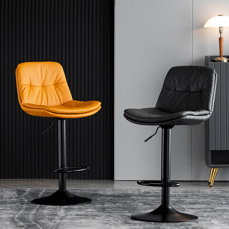 Swivel and Adjustable Bar Chair Modern Faux Leather Armless Bar Chair Clearhalo 'Bar Furniture' 'Bar Stools' 'bar_stools' 'furn' 'furn_bar_stools' 'Furniture' 'Kitchen & Dining Furniture' 5871235