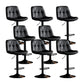 Swivel and Adjustable Bar Chair Modern Faux Leather Armless Bar Chair Black 8 Piece Set Clearhalo 'Bar Furniture' 'Bar Stools' 'bar_stools' 'furn' 'furn_bar_stools' 'Furniture' 'Kitchen & Dining Furniture' 5871244
