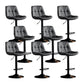 Swivel and Adjustable Bar Chair Modern Faux Leather Armless Bar Chair Grey 8 Piece Set Clearhalo 'Bar Furniture' 'Bar Stools' 'bar_stools' 'furn' 'furn_bar_stools' 'Furniture' 'Kitchen & Dining Furniture' 5871254