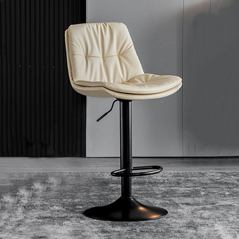 Swivel and Adjustable Bar Chair Modern Faux Leather Armless Bar Chair White 1 Piece Clearhalo 'Bar Furniture' 'Bar Stools' 'bar_stools' 'furn' 'furn_bar_stools' 'Furniture' 'Kitchen & Dining Furniture' 5871255