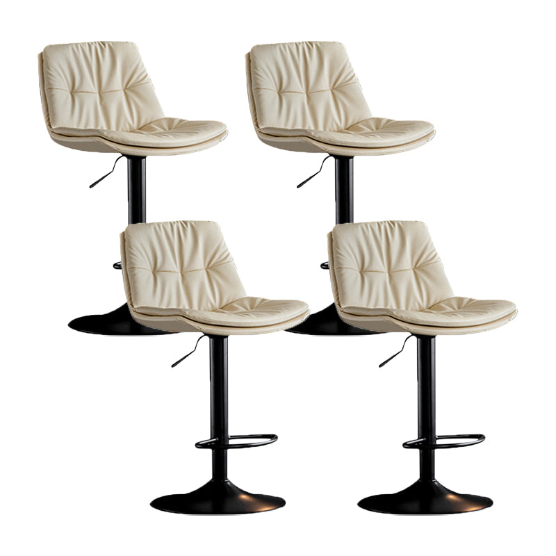 Swivel and Adjustable Bar Chair Modern Faux Leather Armless Bar Chair White 4 Piece Set Clearhalo 'Bar Furniture' 'Bar Stools' 'bar_stools' 'furn' 'furn_bar_stools' 'Furniture' 'Kitchen & Dining Furniture' 5871257