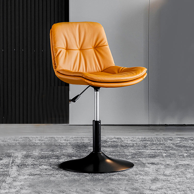 Swivel and Adjustable Bar Chair Modern Faux Leather Armless Bar Chair Orange 1 Piece Clearhalo 'Bar Furniture' 'Bar Stools' 'bar_stools' 'furn' 'furn_bar_stools' 'Furniture' 'Kitchen & Dining Furniture' 5871260