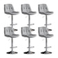 Swivel and Adjustable Bar Chair Modern Faux Leather Armless Bar Chair Silver Gray 6 Piece Set Clearhalo 'Bar Furniture' 'Bar Stools' 'bar_stools' 'furn' 'furn_bar_stools' 'Furniture' 'Kitchen & Dining Furniture' 5871268