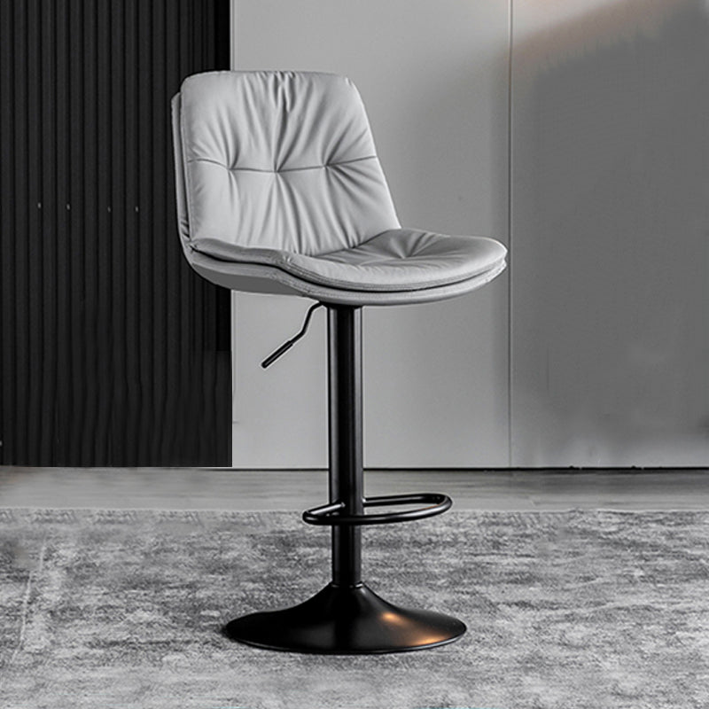 Swivel and Adjustable Bar Chair Modern Faux Leather Armless Bar Chair Light Gray 1 Piece Clearhalo 'Bar Furniture' 'Bar Stools' 'bar_stools' 'furn' 'furn_bar_stools' 'Furniture' 'Kitchen & Dining Furniture' 5871270