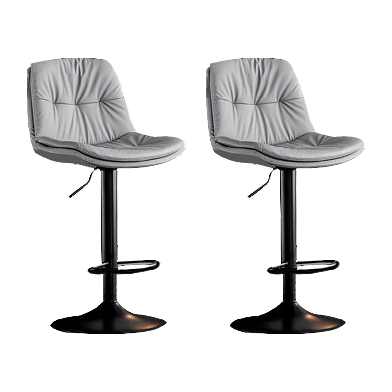 Swivel and Adjustable Bar Chair Modern Faux Leather Armless Bar Chair Light Gray 2 Piece Set Clearhalo 'Bar Furniture' 'Bar Stools' 'bar_stools' 'furn' 'furn_bar_stools' 'Furniture' 'Kitchen & Dining Furniture' 5871271