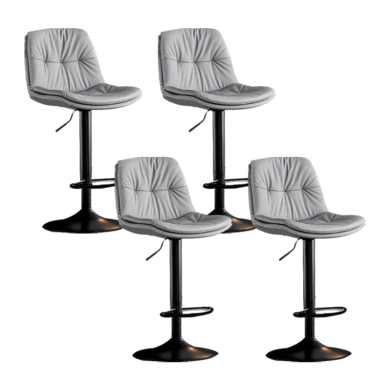 Swivel and Adjustable Bar Chair Modern Faux Leather Armless Bar Chair Light Gray 4 Piece Set Clearhalo 'Bar Furniture' 'Bar Stools' 'bar_stools' 'furn' 'furn_bar_stools' 'Furniture' 'Kitchen & Dining Furniture' 5871272
