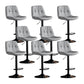 Swivel and Adjustable Bar Chair Modern Faux Leather Armless Bar Chair Light Gray 8 Piece Set Clearhalo 'Bar Furniture' 'Bar Stools' 'bar_stools' 'furn' 'furn_bar_stools' 'Furniture' 'Kitchen & Dining Furniture' 5871274