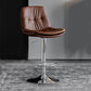 Swivel and Adjustable Bar Chair Modern Faux Leather Armless Bar Chair Silver Brown 1 Piece Clearhalo 'Bar Furniture' 'Bar Stools' 'bar_stools' 'furn' 'furn_bar_stools' 'Furniture' 'Kitchen & Dining Furniture' 5871275