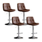 Swivel and Adjustable Bar Chair Modern Faux Leather Armless Bar Chair Silver Brown 4 Piece Set Clearhalo 'Bar Furniture' 'Bar Stools' 'bar_stools' 'furn' 'furn_bar_stools' 'Furniture' 'Kitchen & Dining Furniture' 5871277