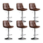 Swivel and Adjustable Bar Chair Modern Faux Leather Armless Bar Chair Silver Brown 6 Piece Set Clearhalo 'Bar Furniture' 'Bar Stools' 'bar_stools' 'furn' 'furn_bar_stools' 'Furniture' 'Kitchen & Dining Furniture' 5871278