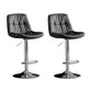 Swivel and Adjustable Bar Chair Modern Faux Leather Armless Bar Chair Grey-Silver 2 Piece Set Clearhalo 'Bar Furniture' 'Bar Stools' 'bar_stools' 'furn' 'furn_bar_stools' 'Furniture' 'Kitchen & Dining Furniture' 5871281