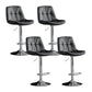 Swivel and Adjustable Bar Chair Modern Faux Leather Armless Bar Chair Grey-Silver 4 Piece Set Clearhalo 'Bar Furniture' 'Bar Stools' 'bar_stools' 'furn' 'furn_bar_stools' 'Furniture' 'Kitchen & Dining Furniture' 5871282