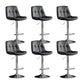 Swivel and Adjustable Bar Chair Modern Faux Leather Armless Bar Chair Grey-Silver 6 Piece Set Clearhalo 'Bar Furniture' 'Bar Stools' 'bar_stools' 'furn' 'furn_bar_stools' 'Furniture' 'Kitchen & Dining Furniture' 5871283