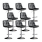 Swivel and Adjustable Bar Chair Modern Faux Leather Armless Bar Chair Grey-Silver 8 Piece Set Clearhalo 'Bar Furniture' 'Bar Stools' 'bar_stools' 'furn' 'furn_bar_stools' 'Furniture' 'Kitchen & Dining Furniture' 5871284