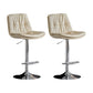 Swivel and Adjustable Bar Chair Modern Faux Leather Armless Bar Chair White-Silver 2 Piece Set Clearhalo 'Bar Furniture' 'Bar Stools' 'bar_stools' 'furn' 'furn_bar_stools' 'Furniture' 'Kitchen & Dining Furniture' 5871286