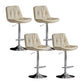 Swivel and Adjustable Bar Chair Modern Faux Leather Armless Bar Chair White-Silver 4 Piece Set Clearhalo 'Bar Furniture' 'Bar Stools' 'bar_stools' 'furn' 'furn_bar_stools' 'Furniture' 'Kitchen & Dining Furniture' 5871287