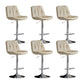 Swivel and Adjustable Bar Chair Modern Faux Leather Armless Bar Chair White-Silver 6 Piece Set Clearhalo 'Bar Furniture' 'Bar Stools' 'bar_stools' 'furn' 'furn_bar_stools' 'Furniture' 'Kitchen & Dining Furniture' 5871288