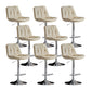 Swivel and Adjustable Bar Chair Modern Faux Leather Armless Bar Chair White-Silver 8 Piece Set Clearhalo 'Bar Furniture' 'Bar Stools' 'bar_stools' 'furn' 'furn_bar_stools' 'Furniture' 'Kitchen & Dining Furniture' 5871289