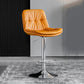 Swivel and Adjustable Bar Chair Modern Faux Leather Armless Bar Chair Orange Silver 1 Piece Clearhalo 'Bar Furniture' 'Bar Stools' 'bar_stools' 'furn' 'furn_bar_stools' 'Furniture' 'Kitchen & Dining Furniture' 5871290
