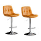 Swivel and Adjustable Bar Chair Modern Faux Leather Armless Bar Chair Orange Silver 2 Piece Set Clearhalo 'Bar Furniture' 'Bar Stools' 'bar_stools' 'furn' 'furn_bar_stools' 'Furniture' 'Kitchen & Dining Furniture' 5871291
