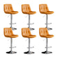 Swivel and Adjustable Bar Chair Modern Faux Leather Armless Bar Chair Orange Silver 6 Piece Set Clearhalo 'Bar Furniture' 'Bar Stools' 'bar_stools' 'furn' 'furn_bar_stools' 'Furniture' 'Kitchen & Dining Furniture' 5871293