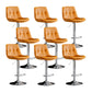 Swivel and Adjustable Bar Chair Modern Faux Leather Armless Bar Chair Orange Silver 8 Piece Set Clearhalo 'Bar Furniture' 'Bar Stools' 'bar_stools' 'furn' 'furn_bar_stools' 'Furniture' 'Kitchen & Dining Furniture' 5871294