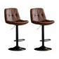 Swivel and Adjustable Bar Chair Modern Faux Leather Armless Bar Chair Brown 2 Piece Set Clearhalo 'Bar Furniture' 'Bar Stools' 'bar_stools' 'furn' 'furn_bar_stools' 'Furniture' 'Kitchen & Dining Furniture' 5871296