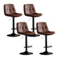 Swivel and Adjustable Bar Chair Modern Faux Leather Armless Bar Chair Brown 4 Piece Set Clearhalo 'Bar Furniture' 'Bar Stools' 'bar_stools' 'furn' 'furn_bar_stools' 'Furniture' 'Kitchen & Dining Furniture' 5871297