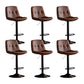 Swivel and Adjustable Bar Chair Modern Faux Leather Armless Bar Chair Brown 6 Piece Set Clearhalo 'Bar Furniture' 'Bar Stools' 'bar_stools' 'furn' 'furn_bar_stools' 'Furniture' 'Kitchen & Dining Furniture' 5871298