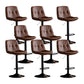 Swivel and Adjustable Bar Chair Modern Faux Leather Armless Bar Chair Brown 8 Piece Set Clearhalo 'Bar Furniture' 'Bar Stools' 'bar_stools' 'furn' 'furn_bar_stools' 'Furniture' 'Kitchen & Dining Furniture' 5871299