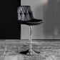 Swivel and Adjustable Bar Chair Modern Faux Leather Armless Bar Chair Black-Silver 1 Piece Clearhalo 'Bar Furniture' 'Bar Stools' 'bar_stools' 'furn' 'furn_bar_stools' 'Furniture' 'Kitchen & Dining Furniture' 5871300