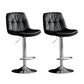 Swivel and Adjustable Bar Chair Modern Faux Leather Armless Bar Chair Black-Silver 2 Piece Set Clearhalo 'Bar Furniture' 'Bar Stools' 'bar_stools' 'furn' 'furn_bar_stools' 'Furniture' 'Kitchen & Dining Furniture' 5871301