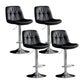 Swivel and Adjustable Bar Chair Modern Faux Leather Armless Bar Chair Black-Silver 4 Piece Set Clearhalo 'Bar Furniture' 'Bar Stools' 'bar_stools' 'furn' 'furn_bar_stools' 'Furniture' 'Kitchen & Dining Furniture' 5871302