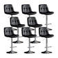 Swivel and Adjustable Bar Chair Modern Faux Leather Armless Bar Chair Black-Silver 8 Piece Set Clearhalo 'Bar Furniture' 'Bar Stools' 'bar_stools' 'furn' 'furn_bar_stools' 'Furniture' 'Kitchen & Dining Furniture' 5871304