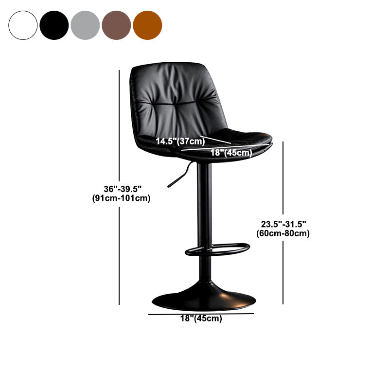Swivel and Adjustable Bar Chair Modern Faux Leather Armless Bar Chair Clearhalo 'Bar Furniture' 'Bar Stools' 'bar_stools' 'furn' 'furn_bar_stools' 'Furniture' 'Kitchen & Dining Furniture' 5871305
