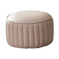 Pouf contemporaneo resistente all'acqua rotonda in pelle arancione ottomana