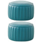 Pouf contemporaneo resistente all'acqua rotonda in pelle arancione ottomana