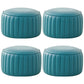 Pouf contemporaneo resistente all'acqua rotonda in pelle arancione ottomana