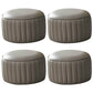 Pouf contemporaneo resistente all'acqua rotonda in pelle arancione ottomana