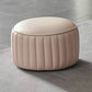 Pouf contemporaneo resistente all'acqua rotonda in pelle arancione ottomana