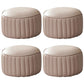 Pouf contemporaneo resistente all'acqua rotonda in pelle arancione ottomana